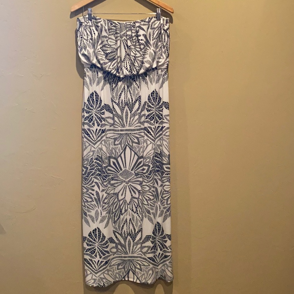 Bisou Bisou Sz12 Floor Length Strapless Maxi Dress